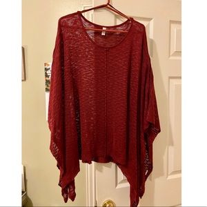 Crimson Red Poncho